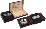 Brazilian Rosewood Lacquer Sliding Ashtray w/ Humidor & Humidifier