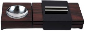 Brazilian Rosewood Lacquer Sliding Ashtray w/ Humidor & Humidifier