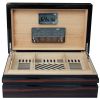 BastionBloc 120 Ct. Lacquer Ebony Humidor w/ Block Style Body & Contemporary Tray
