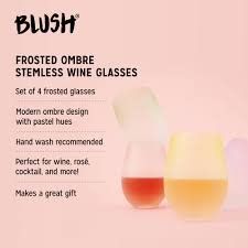 Frosted Ombre Stemless Wine Glasses by Blush: Modern Elegance