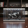 BMW R nineT Scrambler Metallic Gray with Plastic Display Stand 1/12 Diecast Motorcycle Model by Maisto