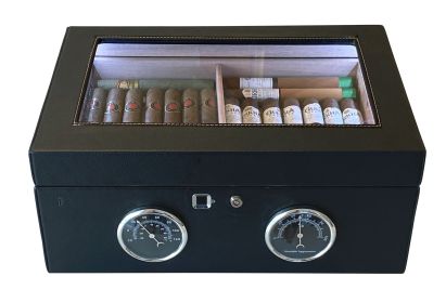 Lemans-GT 120 Ct. Black Biometric Humidor