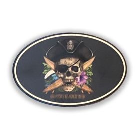 PIRATE SKULL MAGNET, RECTANGLE 3.75X3