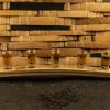 Barrel Stave Flight – Handcrafted Bourbon Barrel Serve Tray & Shot Glass Set (5-Shot)