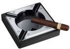 Visol Iris Metal and Matte Black Wood Cigar Ashtray - VASH407BL