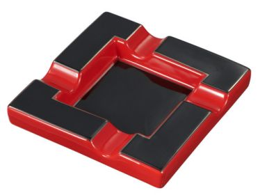 Visol Renner Red & Black Ceramic Cigar Ashtray - VASH435RD