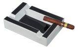 Visol Wesley Black and White Rectangular Ceramic  Cigar Ashtray - VASH427WH