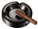 Visol Beatrix Black Circular Ceramic Cigar Ashtray