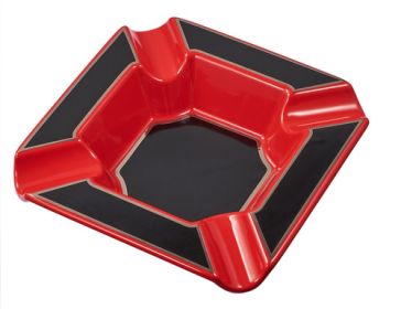 Visol Festus Large Cigar Ashtray - Matte Black and Red - VASH432RD