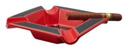 Visol Festus Large Cigar Ashtray - Matte Black and Red - VASH432RD