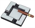 Visol Renner White & Gunmetal Ceramic Cigar Ashtray - VASH435WH