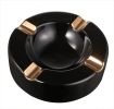 Visol Midas Black & Gold Round Ceramic Cigar Ashtray - VASH438