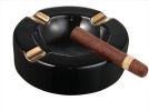 Visol Midas Black & Gold Round Ceramic Cigar Ashtray - VASH438