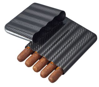 Visol Night II Carbon Fiber Cigar Case - 5 Finger - VCASE485