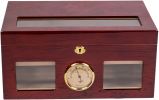 Valencia 120 Ct. Lacquer Humidor w/ Beveled Glass & Digital Hygrometer