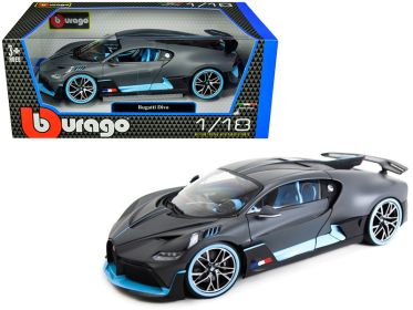 Bburago 1/18 Bugatti Divo Matt Gray Blue Accents Diecast Model Car 1:18 New Box