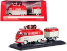 Motorcity Classics 1/43 1960 VW T1 Kombi Van Trailer Coca-Cola Red Cream 1:43 New