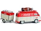 Motorcity Classics 1/43 1960 VW T1 Kombi Van Trailer Coca-Cola Red Cream 1:43 New