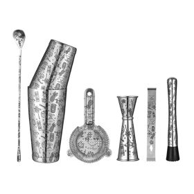 Stainless Steel 7 Piece Tiki Cocktail Set Bar Set
