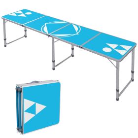 Outsunny 8ft Aluminum Folding Beer Pong Table