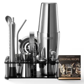 14 - Piece Stainless Steel Cocktail Shaker Bartender Kit with Acrylic Stand