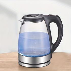 Electric Tea Kettle with Stainless Steel Filter and Inner Lid, 1.7L in Black