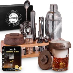 13-Pc Bartender Kit with Whiskey Smoker & Bamboo Stand!