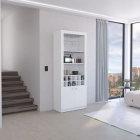 White 4-Tier Wine & Liquor Cabinet