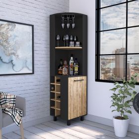 Kaia 70" Tall Corner Bar Cabinet With Four Shelves