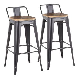 Oregon Industrial Low Back Barstools – Set of 2