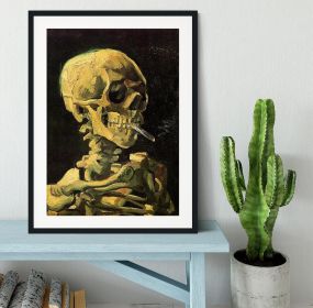 Skull with Burning Cigarette by Van Gogh Framed Print