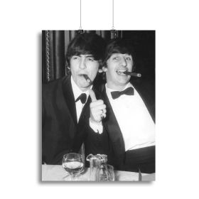 Ringo Starr & George Harrison Smoking Cigars: Iconic Canvas Art