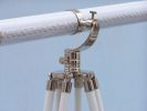 Floor Standing Chrome/White Leather Galileo Telescope 65"
