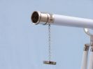 Floor Standing Chrome/White Leather Galileo Telescope 65"