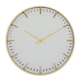 CosmoLiving by Cosmopolitan 20" Gold Glass Wall Clock with Gold Accents