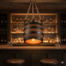 Whiskey Barrel Hanging Light