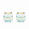 Aqua Bubble Stemless Wine Glass Set By Twine