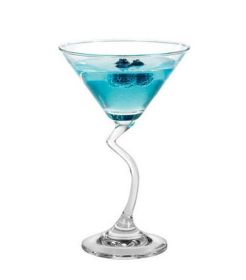 Artistic Bent Stem Martini Glass