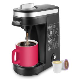 CHULUX Single Serve Coffee Maker Single Cup Capsule with 12 Ounce Reservoir,Black