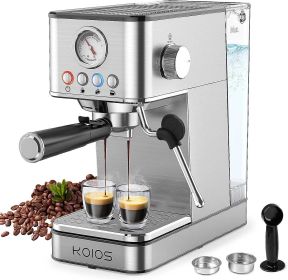 Espresso Machines, with Foaming Steam Wand, 1200W Stainless Steel Espresso Coffee Maker for home, 58oz remoE