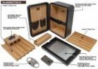 10-20 Ct. Travel Humidor w/ Digital Hygro, Ashtray, Cutter, Lighter, Humidifier & Zipper