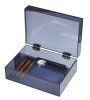 Visol Leo Transparent Navy Blue Acrylic Cigar Humidor - VHUD731