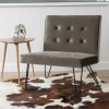 Modern Gray Velvet Accent Chair