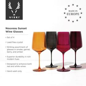 Reserve Nouveau Multi-Colored Crystal Wine Glasses by Viski