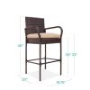Patio Wicker Bar Stool Set (2)