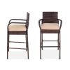 Patio Wicker Bar Stool Set (2)