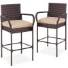Patio Wicker Bar Stool Set (2)