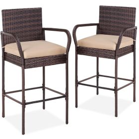 Patio Wicker Bar Stool Set (2)