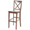 Set of 2 X-Back 30-inch Solid Wood Barstools in Mahogany