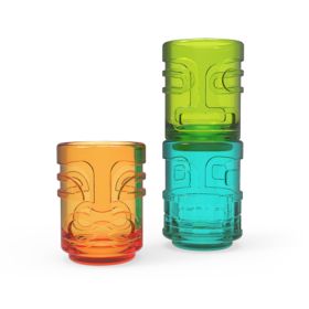 Tiki Trioa Shot Glasses, Set of 3 by TrueZoo